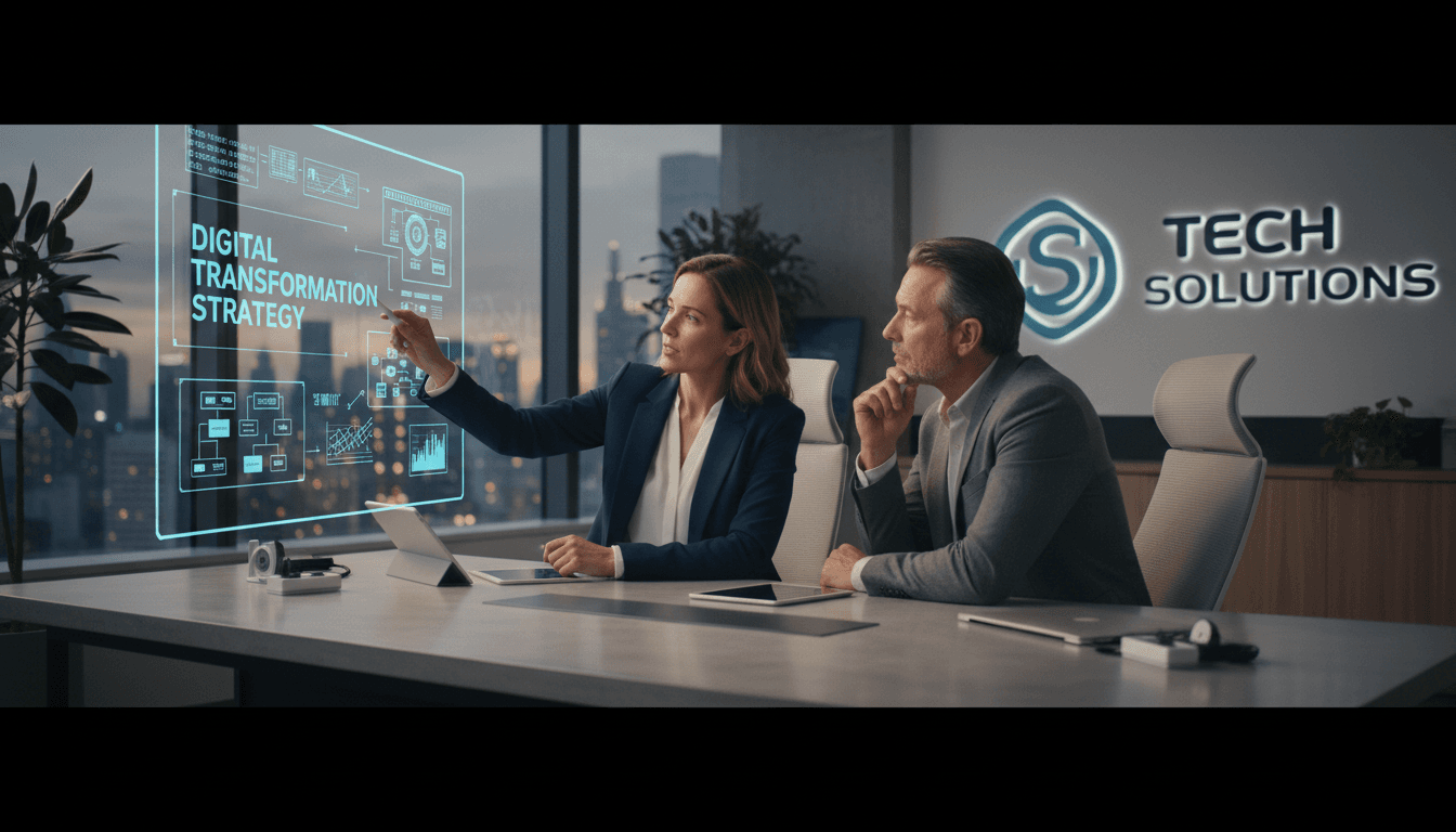 IT consultant meeting with a business owner in a modern office